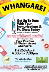 Fale Pasifika Immunisation Event Whangarei – Community Clinics